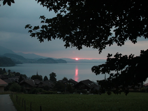 Coucher de soleil sur le lac de Thun vue des hauteurs de Leissigen (4)