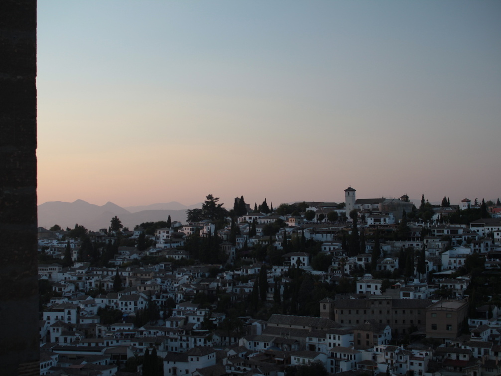 Granada / Grenade - Albaicin vue de l'Alhambra à la tombée du jour
